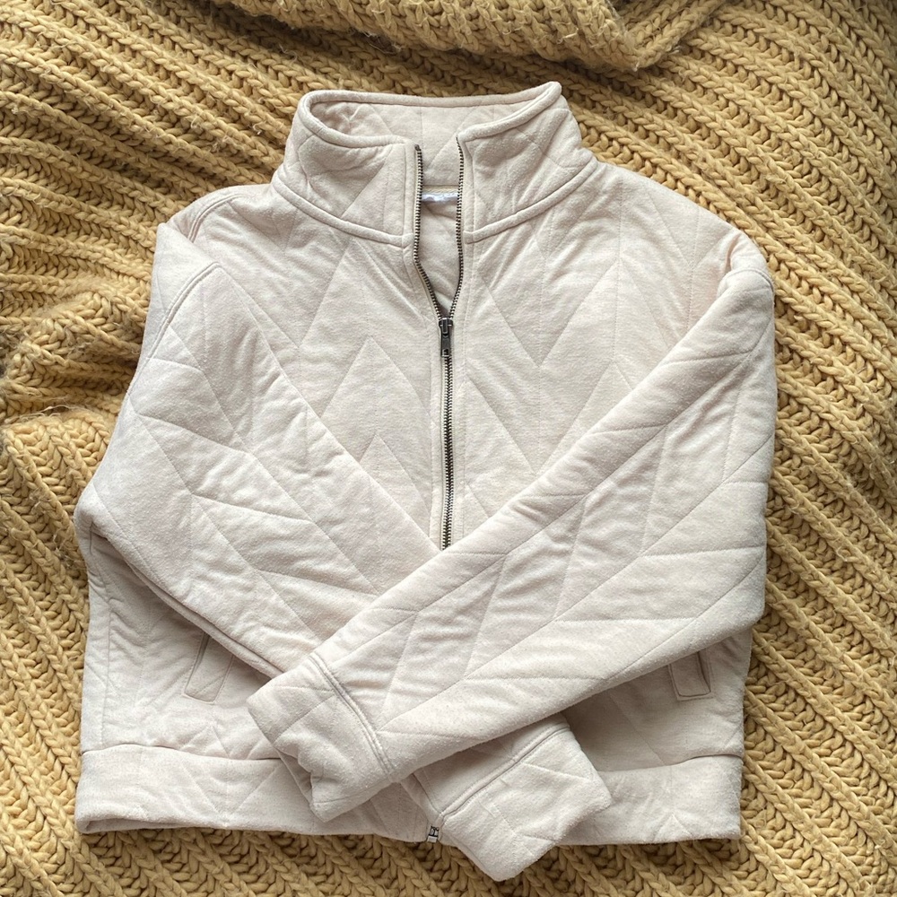 Olive & Oak Cream Quilted Jacket Size Small